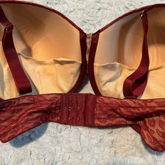Frederick’s of Hollywood 36F Untamable Bra Bundle of 2 Blue Red Lace Plunge - Picture 12 of 12